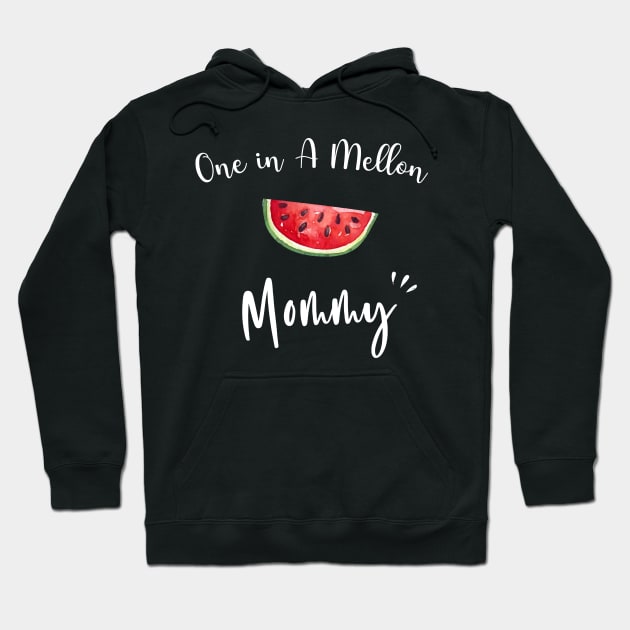 One In A Melon Mommy - Funny Watermelon Summertime Gift Hoodie by WassilArt